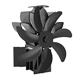 Dpofirs Holzofenventilator, Wärmebetriebener Ofenventilator mit 7 Flügeln, Kaminventilator für Holzöfen, Pellet-Gasbrenner, Nicht Elektrisch