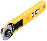 Prym 611371 Mini Rollschneider 28 mm – Präziser Stoffschneider für Kurvenschnitte, ideal für Patchwork & Nähen – Ergonomisch, für Rechts- & Linkshänder, gelb/schwarz, mit OLFA-Klinge