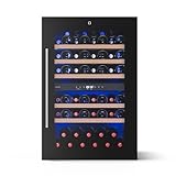 Klarstein Illuminosa Weinkühlschrank Einbau - 57 Flaschen, 2 Zonen, 5-22°C, Touch, LED, UV-Schutz, leise, Buchenholzregale, Einbau-Weinkühlschrank
