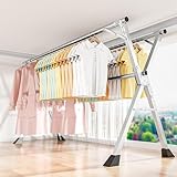 Wäscheständer, strapazierfähig, längenverstellbar, platzsparend, Wäscheständer (160 cm), Edelstahl, zusammenklappbar, für drinnen und draußen