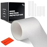 CNCLOL Fahrrad Rahmenschutzfolie, Fahrrad Lackschutzfolie 3m(0.5mm x 4' x 118')-Kohlefaser-Muster,Rahmenschutz Lackschutz für Mountain Bike/Rennrad/Gravel/Trail/Enduro/Freeride/ebike und DH etc.