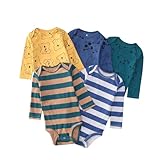 Acuryx Baby Body Langarm 5er Pack Neugeborene Strampler für Baby Jungen und Mädchen 12-18 Monate