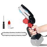 Akku Kettensäge 6 Zoll für Einhell Power X-Change, 18V Elektro Kettensäge Handkettensäge für Gartenarbeit, Holzschneiden Stellvertreter für GE-PS 18/15 Li BL-Solo(Ohne Akku)