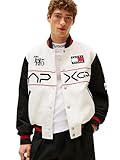 Tommy Hilfiger Herren Apxgp Collection Satin Varsity Jacket Jacke, weiß/rot/schwarz, Medium
