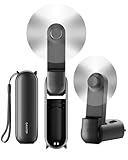 GAIATOP Tragbarer Ventilator Hand Ventilatoren, 3-in-1 Mini Ventilator [Max. 17H Kühlzeit] mit Powerbank, USB-wiederaufladbar für Reisen, Konzerte, Make-up, Sommer Geschenke für Frauen Mädchen Schwarz