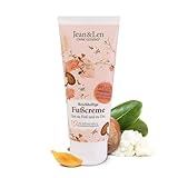 Jean & Len Fußcreme Sheabutter & Calendula, für trockene & beanspruchte Haut, pflegt intensiv & verleiht geschmeidige Füße, Rosmarin & Ingwer Duft, Foot Cream, ohne Parabene & Silikone, vegan, 100 ml