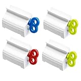 UDQYQ 4 Stücke Zahnpasta Tubenquetscher/Zahnpastaspender-Hochwertiger Zahnpastahalter Zahnpastasitzhalter Tubenpresse für Salben，Zahnpasta, Haarfärbemittel, Handcreme und Mehr.