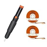 TOWOT Entlötpumpe & 2PCS Entlötdocht (Breite:2.5mm, Länge:1.5m) Zum Entfernen von Lötmittel und Zerlegen von elektrischen Komponenten, No-Clean Lötdochtgeflecht
