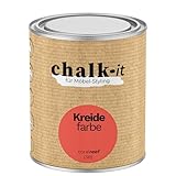 chalk-it Kreidefarbe 750ml (38) Coral Reef Möbel Farbe Shabby Chic Holzlack Natur Vintage Look Möbellack Erfüllt EN71-3 Sicher Kindermöbel Spielzeuge