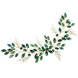 BETITETO Smaragdgrüner Brautschmuck, Brautschmuck, Weinrankengrün, Kristall-Kopfschmuck, Haarschmuck für Hochzeit, Damen, Mädchen, Party