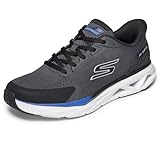 Skechers Glide Step Vortex Herren-Sneaker, freihändig, Schwarz/Dunkelgrau, 11.5