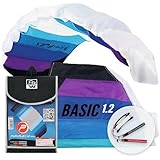 Wolkenstürmer® Paraflex Basic Lenkmatte 1.2 (blau) – Kite mit 2x25m Polyesterleinen + Flugschlaufen - 120 cm Flugdrachen für Kinder ab 6 Jahren