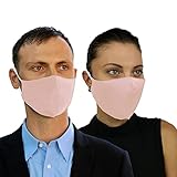 FLOWZOOM 2 Stk. Stoff-Masken | Mund und Nasenschutz | Mundschutz waschbar mit verstellbaren Gummibänder | Innen Baumwolle, außen Polyester | Mit Filterfach