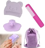 3 Stück Baby Badebürste, FainFun Milchschorf Baby Entfernen Bürste,Weiche Borsten,Baby HaarbüRste,Babybürste Haarkamm für Baby Geeignet für Neugeborene, Baby