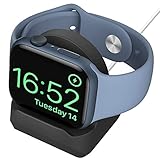 MoKo Ladestation Halterung Kompatibel Apple Watch Ultra 2/Ultra/SE 2/Series 10/9/8/7/6/5/4/3/2/1,Silikon Ladegerät Ständer Rutschfester Halter für iWatch 49mm/46mm/45mm/44mm/42mm/41mm/40mm/38mm,Schwar