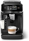 Philips 2300 Series Kaffeevollautomat - 4 Getränke, Modernes Farb-Touchscreen-Display, LatteGo-Milchsystem, SilentBrew, 100% Keramikmahlwerk, AquaClean Filter. Mattschwarz (EP2330/10)