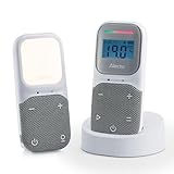 Alecto DBX140 - Modernes Full Eco Audio Babyphone mit klarer DECT-Klangqualität, Display und Nachtlicht - Weiß/Grau