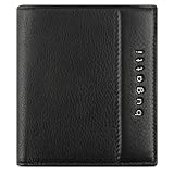 bugatti Nome Hochformatbörse aus Kalbleder, Geldbeutel mit RFID-Schutz, Schwarz