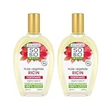 SO'BiO étic | Bio-Rizinusöl | stärkt – nährt – stimuliert das Wachstum | Haare, Wimpern, Nägel | groß | Vegan | Bio fair | Made in France | 2 x 50 ml