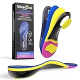 Welnove Orthopädische Einlegesohlen zur Linderung von Plantarfasziitis - Hohe Gewölbestütze für Männer und Frauen (110kg+), EVA-Sohlen für Arbeitsstiefel & Laufschuhe - Plattfüße & Überpronation -L