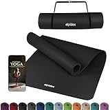 ALPIDEX Yogamatte Extra Dick 1,5 cm Gymnastikmatte 3 Größen E-Book rutschfest Phthalatfrei Fitness Matte Turnen Pilates Sport Physio HIIT Yoga Trainingsmatte Isomatte, Black, 190 x 60 x 1.5 cm
