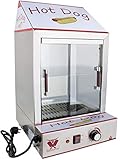 Beeketal 'HDS-2' Profi Gastro Edelstahl Hot Dog Steamer Maker zum Erhitzen und Warmhalten von ca. 100 Hotdog Würstchen und 20 Brötchen, Hotdog Würstchenwärmer und Brötchenwärmer Imbiss Stand Gerät