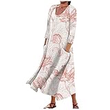 Kleid Damen Weißes Kleid Tunika Kleid Damen Kleid Strandkleid Damen Brautjungfernkleider Sommer Sommerkleid Kurze Strandkleider Abendkleid Damen Sommer-Freizeitkleider（5-Red,3XL）