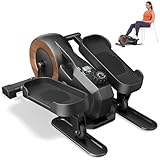 MERACH Mini Ellipsentrainer für Zuhause, Untertisch Elektrischer Crosstrainer mit 8 Widerstandsstufen, Große Pedale, LCD-Display, Leise & Tragbar Cross Trainer für Senioren und Erwachsene