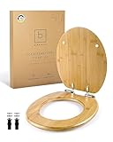 Benkstein® Premium Bambus WC Sitz mit Absenkautomatik – Quick Release Funktion – Hochwertiger Klodeckel aus Holz, Robust, Antibakteriell, Nachhaltig – Toilettendeckel mit Softclose – Einfache Montage