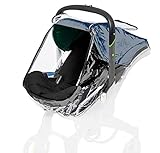 Cysocool Kinderwagen Regenverdeck fit Doona, Babyschale Regenschutz mit Verschließbares Kontakt-Fenster kompatibel mit Doona, Komfort, Transparent und Gute Luftzirkulation