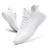 FUJEAK Women's Trainers, Sports Shoes, Lightweight Fashioh Trainers, Shoes, Road Running Shoes, Running Shoes, Walking Shoes weiß EU 40