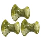 VALICLUD Pilzförmige Gesichtsmassagesteine aus Grünem Jade Material 3 Stück Glatte Oberfläche für Hautpflege Entspannende Ganzkörpermassage