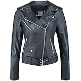 URBAN LEATHER Damen Ur-131 Damen Jacke biker Perfecto Ladies, Schwarz, M EU