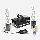 Ibiza - Lichtpaket Nebelmaschine LED 400 W BOOST-FOG400LED-BK - 2 Seifenblasenmaschinen LED BUBBLE-DREAM – Flüssigkeiten im Lieferumfang enthalten – Atmosphäre für Abendveranstaltungen DJ