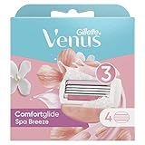 Gillette Venus ComfortGlide Spa Breeze Rasierklingen für Damen, 4 Nachfüllpackungen für Rasierklingen, Gleitstreifen mit einem Hauch von botanischen Ölen, 2 flexible Gel-Schienen für eine