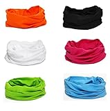 DAUCO Multifunktionstuch Original Nahtlose Bandanas Multifunktionstuch Elastische Halstuch Schlauchtuch Sport Kopfbedeckung für Yoga, Wandern Reiten Motorradfahren(6 STK)