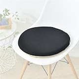 JEDAL Memory Schaumstoff Stuhlkissen rutschfest & Gemütlich Rund Sitzkissen Leicht Zu Reinigen Für Esszimmer, Garten, Küche, Büro, Stuhl, Bank, Lounge Etc. (Color : schwarz, Size : Ø40cm/15.7in)