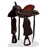 vidaXL Westernsattel Halfter Brustblatt Echtleder 17' Braun Pferd Sattel Set