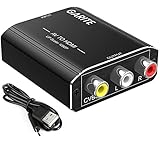 GARITE RCA auf HDMI, Aluminium AV auf HDMI Adapter mit USB-C Kabel, Unterstützt 1080P 60Hz, Cinch für Wii/PS2/PS3/PC/Xbox/SNES/N64/STB/VHS/VCR/DVD/Kamera