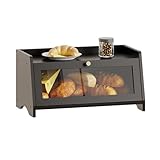 BAMBANG Kleine Brotbox für die Küchenarbeitsplatte, Schwarz