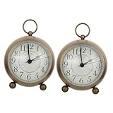 ABOOFAN 2 STK Retro leuchtender Wecker Arabische Zahlentischuhr Tischdekoration Kinderwecker das Geschenk Geschenke kleine Uhr stumme Uhr runden Nachtlicht stille Glocke schmücken Reisen