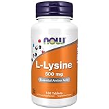 Now Foods, Double Strength L-Lysine, 500mg, 100 vegane Tabletten, hochdosiert, Aminosäure, Laborgeprüft, Vegetarisch, Glutenfrei, Sojafrei, Gentechnikfrei