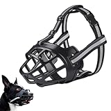 Maulkorb für Große Hunde Weicher Strapazierfähiges Gummi Reflektierend Gurtband Hunden Maulkörbe Verhinderung von Bellen, Beißen und Kauen