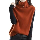 Damen Merino Wolle One Button Strickpullover Lloose Winter Weste, Jiao Tang, M