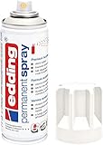 edding 5200 Permanent Spray - verkehrsweiß matt - 200 ml - Acryllack zum Lackieren und Dekorieren von Glas, Metall, Holz, Keramik, Kunststoff, Leinwand - Lackspray, Acrylspray, Farbspray