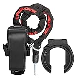 TRELOCK Rahmenschloss RS 453 Balloon AZ+ Einsteckkette ZR 355 100/6 mit Satteltasche – 56 mm breite Öffnung