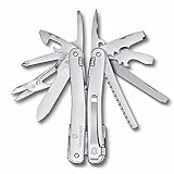 VICTORINOX Schweizer Taschenmesser Swiss Tool Spirit MX Clip, 24 Funktionen, Multitool inkl. Zange, Schraubendreher, Dosenöffner, Silber