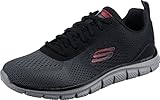 Skechers Herren Track Ripkent Sneaker, Black Mesh Charcoal Trim, 44 EU