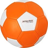 Otto Simon 736-0330 Original KickerBall von Swerve Ball, Verstärkte Nähte, Spezieller Fußball für extreme Kurven, Trickball mit Drall, Für Kinder und Erwachsene, Spielball Größe 4, Orange