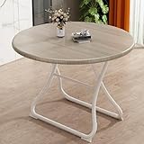 Zusammenklappbarer runder Esstisch, platzsparend, leicht, zusammenklappbar, mit dicker Tischplatte und stabilem Metallrahmen, ideal für Terrasse, Hinterhof, Esszimmer, Veranstaltungen (60 cm)